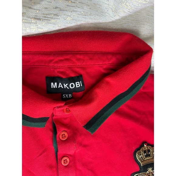 Makobi  red polo shirt size 5x cotton-95% - Picture 5 of 12